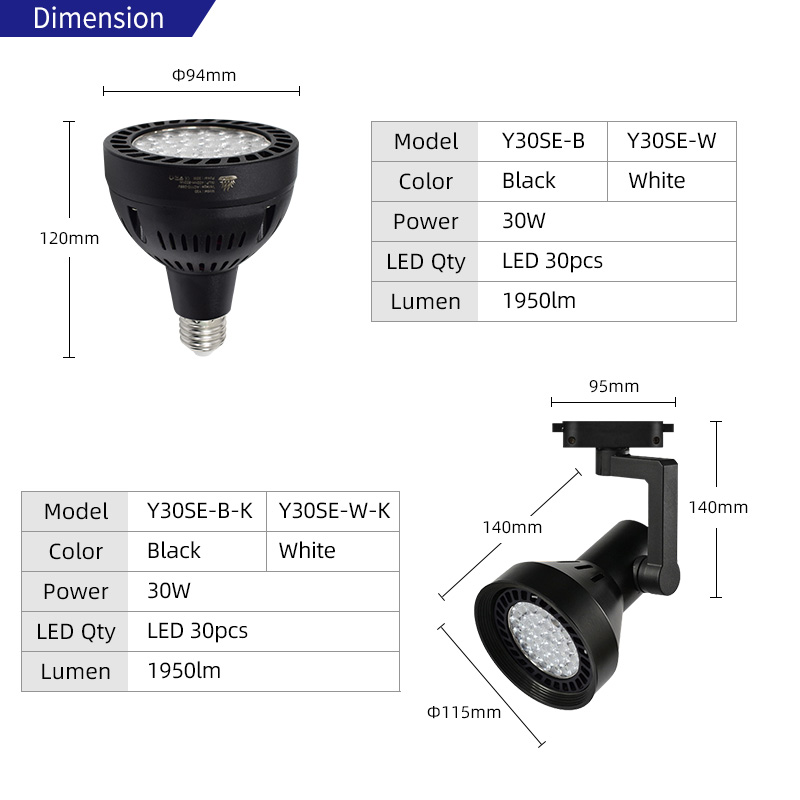 Aquarium Light - หลอดไฟ LED อะลูมิเนียมแบบเต็มสเปกตรัม Y30SE สำหรับตู้ปลา พาลูดาเรียม