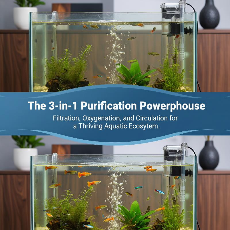 Aquarium Fish Keeping - กรองตู้ปลาแบบแขวนหลังตู้ ทำงานเงียบ ไหลเวียนแรง สำหรับตู้ปลาตั้งโต๊ะ ใช้ในบ้าน