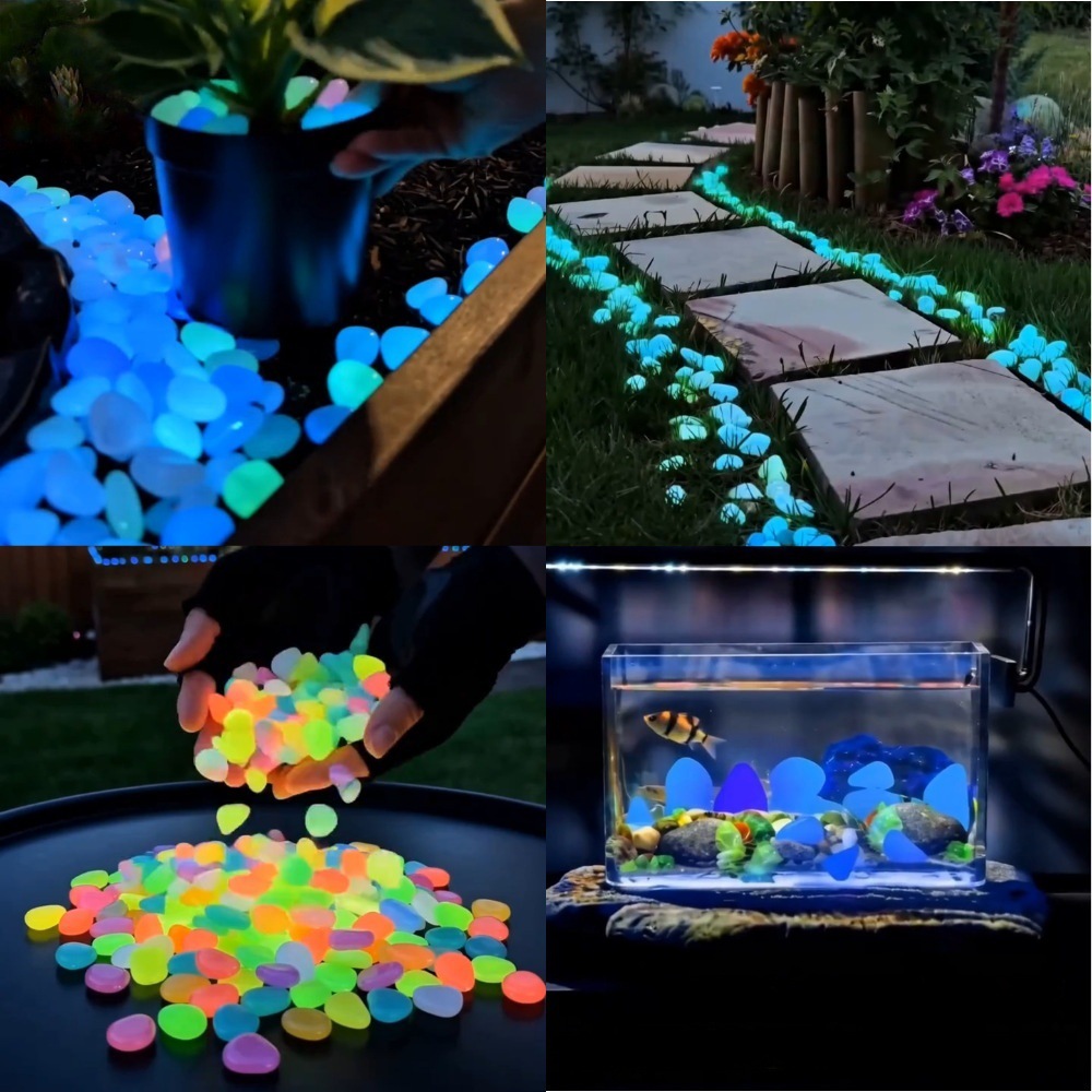 Aquarium Light - หินเรืองแสงหลากสีสันสำหรับตกแต่งสวน ทางเดินกลางแจ้ง ตู้ปลา และกระถางต้นไม้