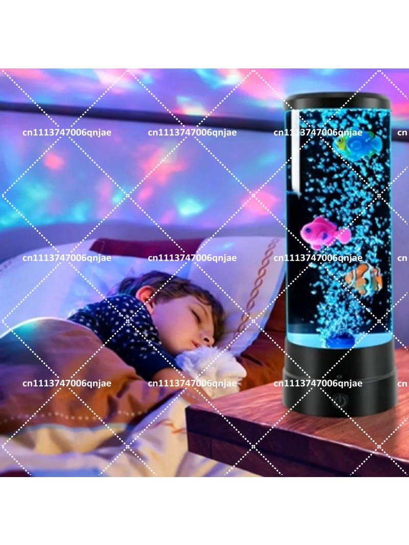 Aquarium Light - ตู้ปลาจำลอง LED อิเล็กทรอนิกส์ พร้อมไฟเปลี่ยนสี ปลาเป่าฟอง โคมไฟแมงกะพรุน