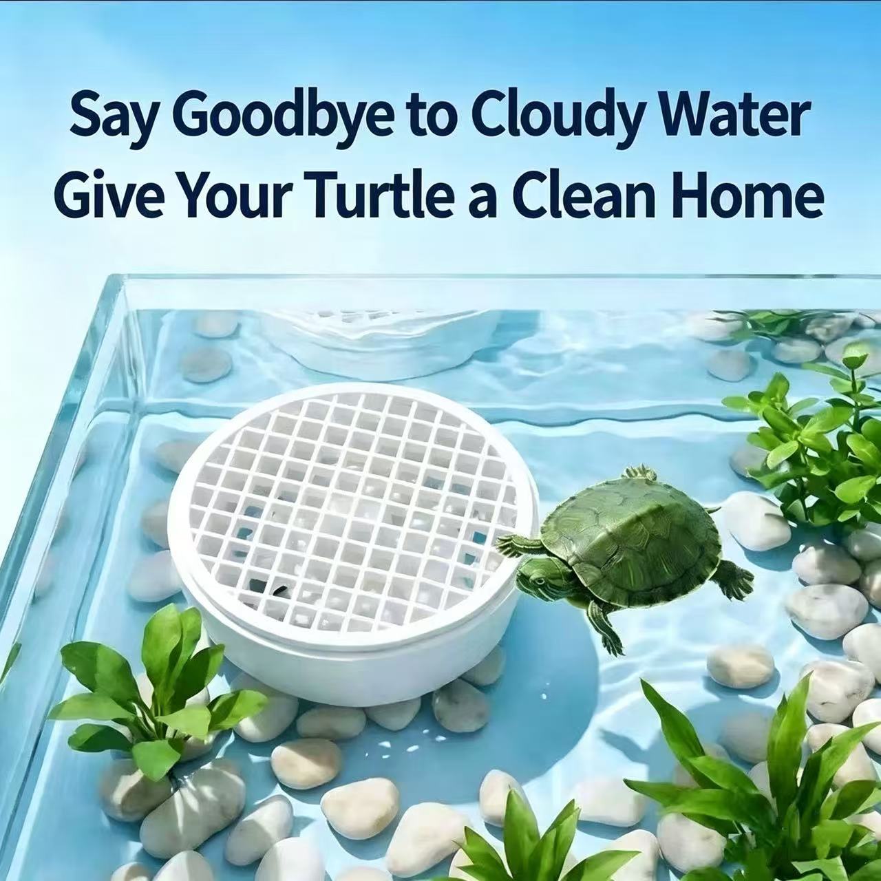 Aquarium Fish Keeping - เครื่องเก็บอุจจาระเต่าแบบถอดได้ สำหรับตู้ปลา ช่วยรักษาความสะอาดของน้ำในตู้เต่า