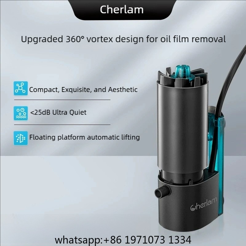 Fish Tank Filter - เครื่องกำจัดคราบน้ำมันในตู้ปลาแบบไฟฟ้า อุปกรณ์กำจัดคราบน้ำมันบนผิวน้ำขนาดเล็ก เครื่องเพิ่มออกซิเจน ระบบกรองน้ำแบบเงียบ
