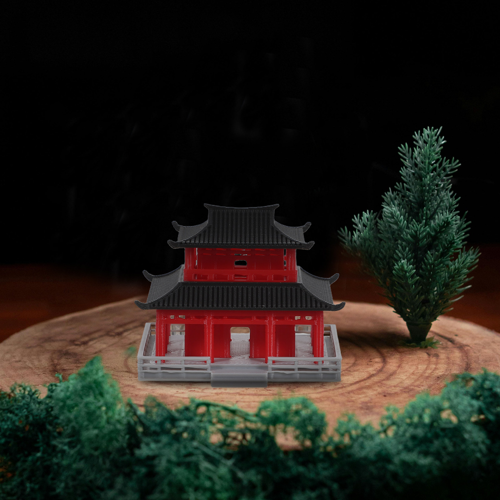 ศาลาจีนโบราณสีดำแดง ของตกแต่งต - Aquarium Decor บทวิจารณ์และราคา