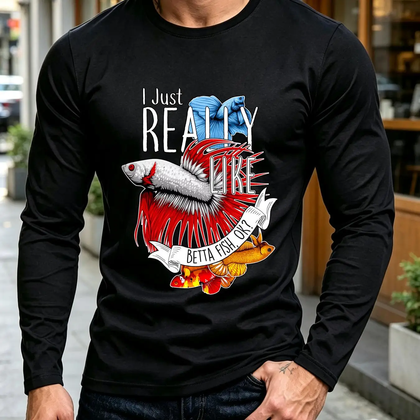 เสื้อยืดลายปลาแบตตา ตลก น่ารัก - Aquarium Fish Keeping บทวิจารณ์และราคา