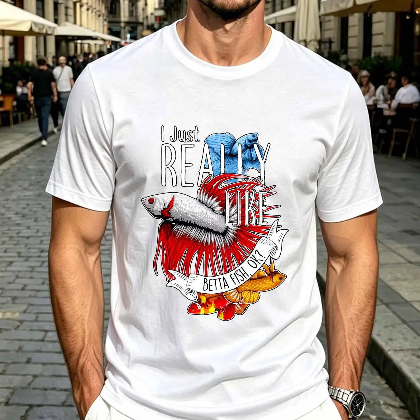 เสื้อยืดลายปลาแบตตา ตลก น่ารัก - Aquarium Fish Keeping บทวิจารณ์และราคา