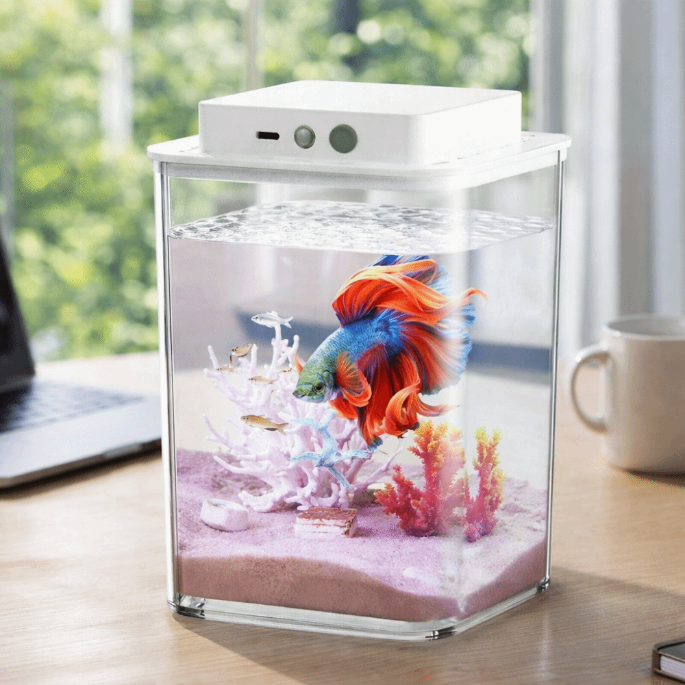 ตู้ปลาเบตต้าใสพร้อมไฟ LED อัจฉ - Betta Fish Tank บทวิจารณ์และราคา