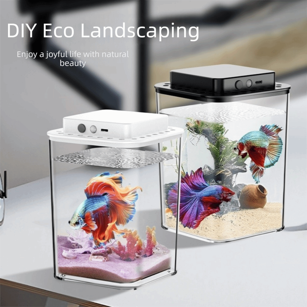 ตู้ปลาเบตต้าใสพร้อมไฟ LED อัจฉ - Betta Fish Tank บทวิจารณ์และราคา