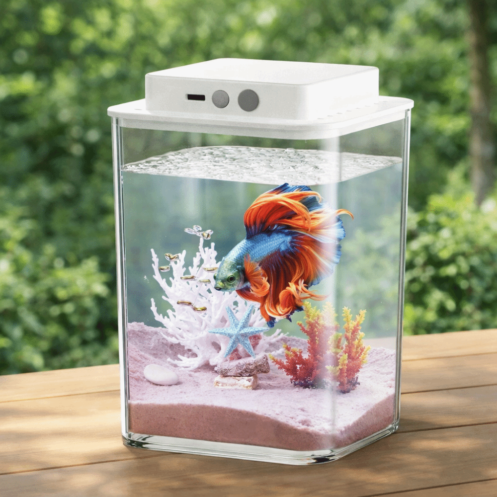 ตู้ปลาเบตต้าใสพร้อมไฟ LED อัจฉ - Betta Fish Tank บทวิจารณ์และราคา