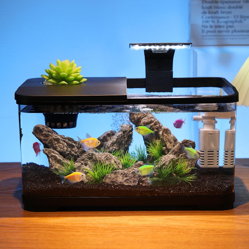 ตู้ปลาตั้งโต๊ะพร้อมระบบกรองน้ำ - Fish Aquarium Home บทวิจารณ์และราคา