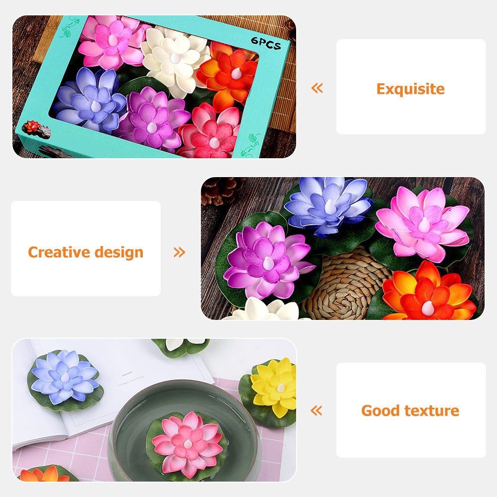6 ชิ้น ดอกบัวประดิษฐ์ลอยน้ำ จำ - Aquarium Decor บทวิจารณ์และราคา